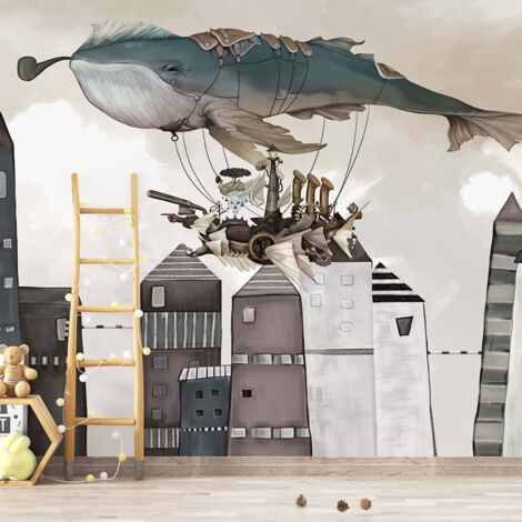 Papier peint panoramique Enfants - Baleine - 325 cm x 194 cm (1/4)
