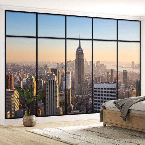 Papier peint panoramique Trompe l'oeil Verrière - New york - 395 cm x 250 cm (1/5)