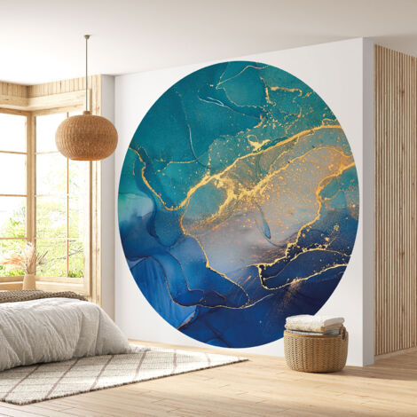 Papier peint rond / cercle - Effet Marbré - Diamètre 70 cm (1/4)