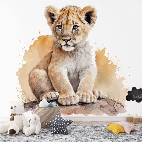 Papier peint panoramique Enfants - Lionceau - 195 cm x 125 cm (1/4)