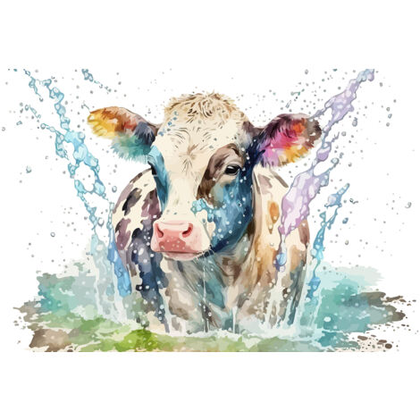 Papier peint panoramique Enfants - Vache - 195 cm x 125 cm (1/2)