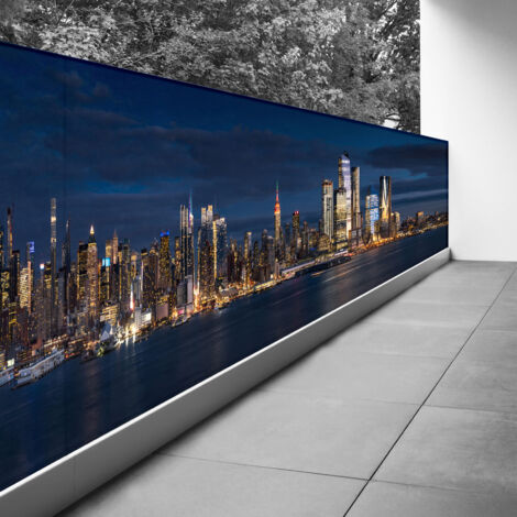Brise vue Trompe l'oeil - 90x337 cm - New york - Recto Imprimé / Verso BlancBâche Micro Perforée - 80% d'occultation (1/3)