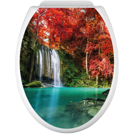 Stickers Abattant WC - Cascades - 35x43 cm - Adhésif BRILLANT (1/2)