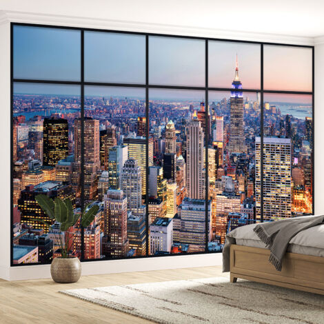 Papier peint panoramique Trompe l'oeil Verrière - New york - 395 cm x 250 cm (1/5)