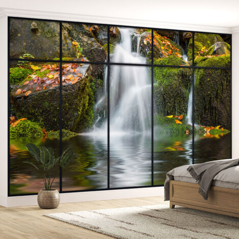 Papier peint panoramique Trompe l'oeil Verrière - Cascades - 130 cm x 82 cm (1/5)