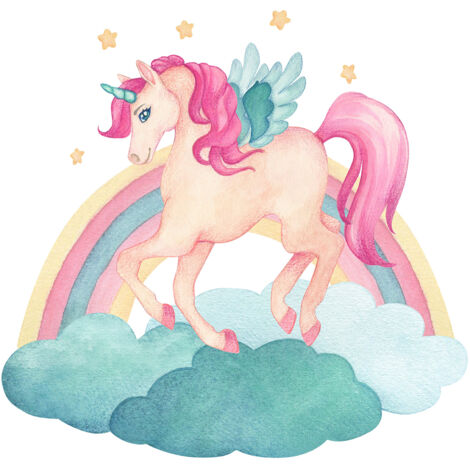 Papier peint panoramique Enfants - Licorne - 195 cm x 195 cm (1/2)