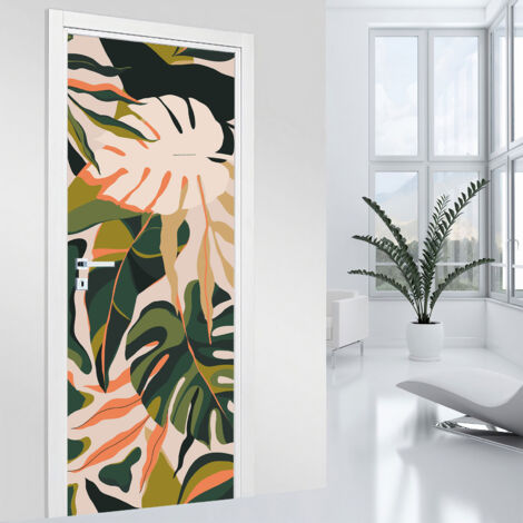 Stickers pour porte - Feuilles - 73 x 205 cm - Adhésif MAT (1/2)