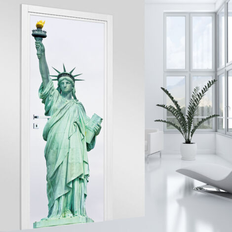 Stickers pour porte - Statue de la liberté - 93 x 205 cm - Adhésif MAT (1/2)
