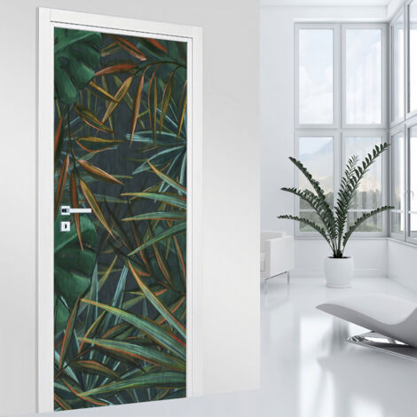 Stickers pour porte - Feuilles - 93 x 205 cm - Adhésif MAT (1/2)