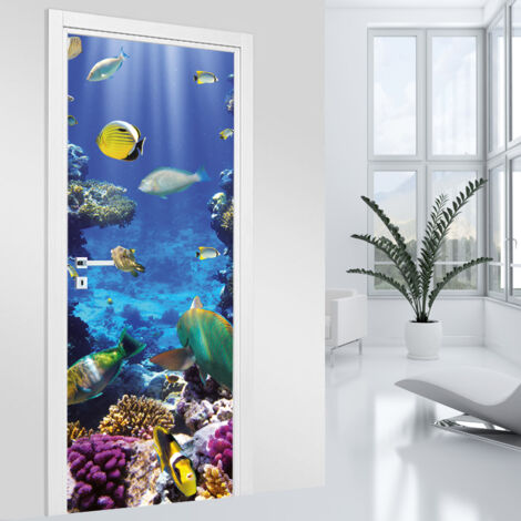 Stickers pour porte - Océan - 73 x 205 cm - Adhésif MAT (1/2)
