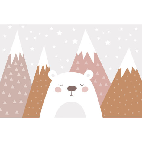 Papier peint panoramique Enfants - Ours Blanc - 383 cm x 255 cm (1/2)