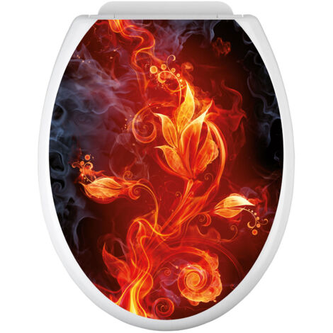 Sticker Abattant WC Effet Marbré Brillant - 35x43 Cm, Adhésif Résistant à L'eau, Fabrication Française