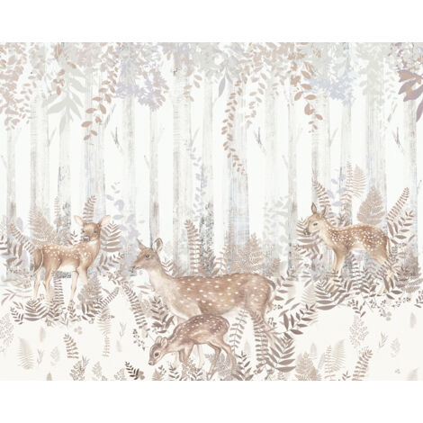 Papier peint panoramique Enfants - Animaux de la Forêt - 325 cm x 260 cm (1/2)
