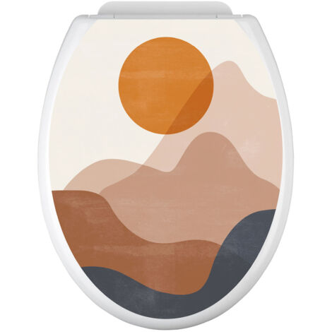 Stickers Abattant WC - Paysage Boho - 35x43 cm - Adhésif BRILLANT (1/2)