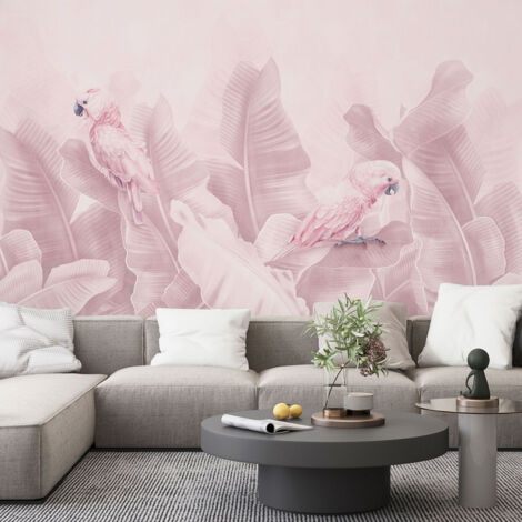 Papier peint panoramique Enfants - Feuilles tropicales - 390 cm x 195 cm (1/4)