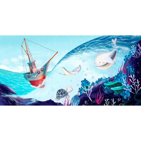 Papier peint panoramique Enfants - Océan - 130 cm x 65 cm (1/2)