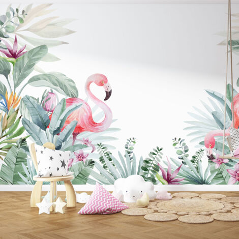 Papier peint panoramique Enfants - Flamants roses - 130 cm x 78 cm (1/4)