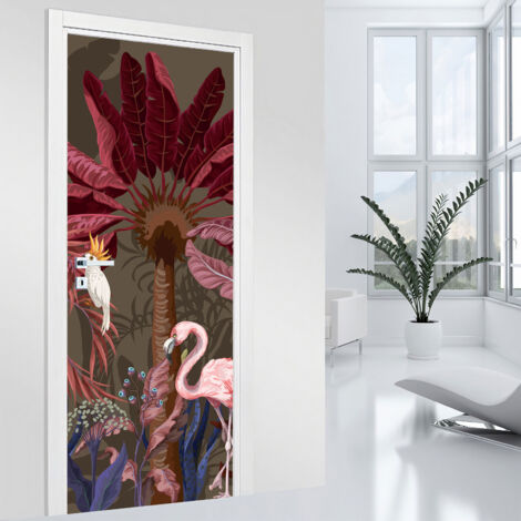 Stickers pour porte - Jungle - 63 x 205 cm - Adhésif MAT (1/2)