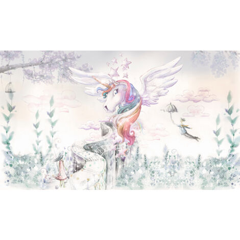 Papier peint panoramique Enfants - Licorne - 130 cm x 75 cm (1/2)