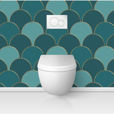 Crédence adhésive WC - Motif élégant - 65x65 cm - Adhésif + Protection MATE (1/3)