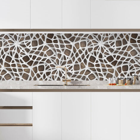 Crédence adhésive cuisine - Design Effet 3D - 90x158 cm - Adhésif + Protection BRILLANTE (1/5)