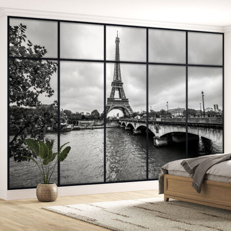 Papier peint panoramique Trompe l'oeil Verrière - Paris tour effeil - 325 cm x 206 cm (1/5)