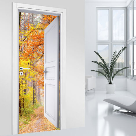 Stickers pour porte - Forêt - 63 x 205 cm - Adhésif MAT (1/2)