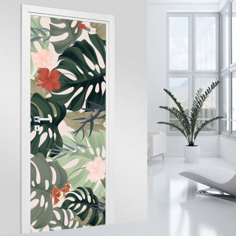 Stickers pour porte - Feuilles - 73 x 205 cm - Adhésif MAT (1/2)