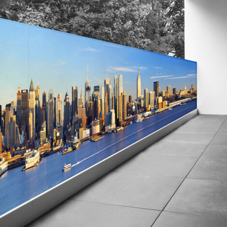 Brise vue Trompe l'oeil - 80x360 cm - New york - Recto Imprimé / Verso BlancBâche Pleine - 100% d'occultation (1/3)