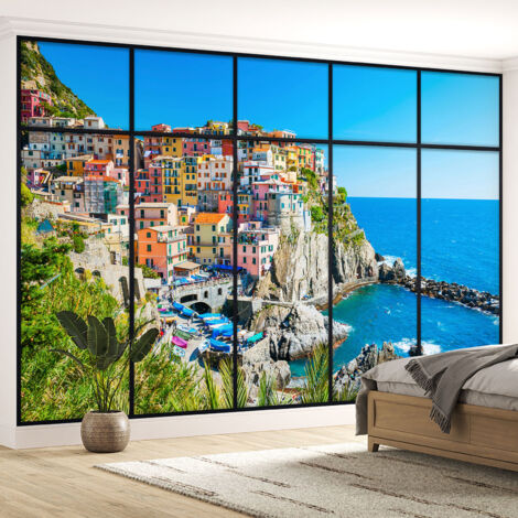 Papier peint panoramique Trompe l'oeil Verrière - Cinque terre - 130 cm x 82 cm (1/5)