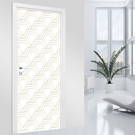 Stickers pour porte - Motif géométrique - 73 x 205 cm - Adhésif MAT (1/2)
