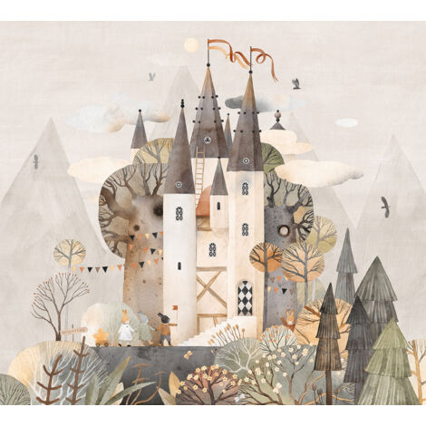 Papier peint panoramique Enfants - Château - 195 cm x 176 cm (1/2)