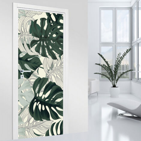Stickers pour porte - Feuilles - 73 x 205 cm - Adhésif MAT (1/2)