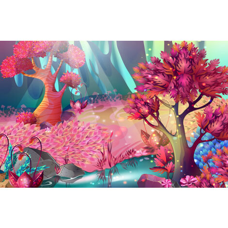 Papier peint panoramique Enfants - Forêt enchantée - 260 cm x 168 cm (1/2)