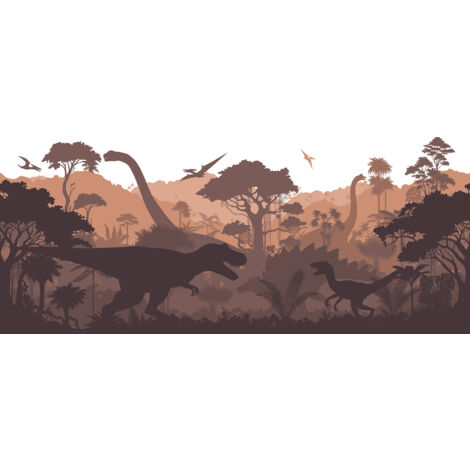 Papier peint panoramique enfants - Dinosaures - 130 cm x 55 cm (1/2)