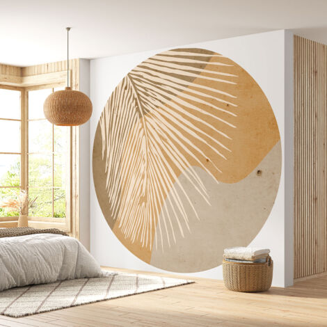 Papier peint rond / cercle - Motif botanique - Diamètre 70 cm (1/4)