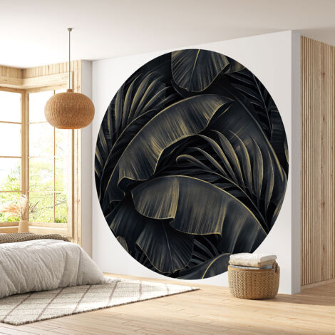 Papier peint rond / cercle - Motif botanique - Diamètre 70 cm (1/4)