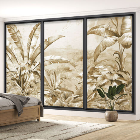 Papier peint panoramique Trompe l'oeil baie vitrée - Forêt tropicale - 130 cm x 78 cm (1/5)