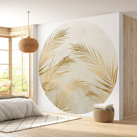 Papier peint rond / cercle - Motif botanique - Diamètre 70 cm (1/4)