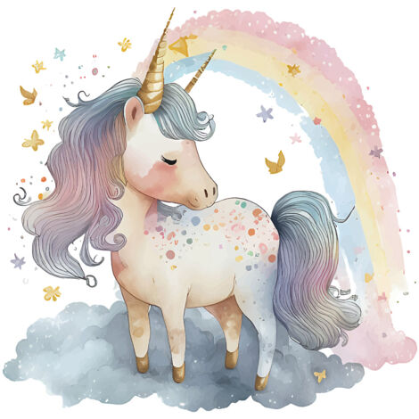 Papier peint panoramique Enfants - Licorne - 325 cm x 209 cm (1/2)
