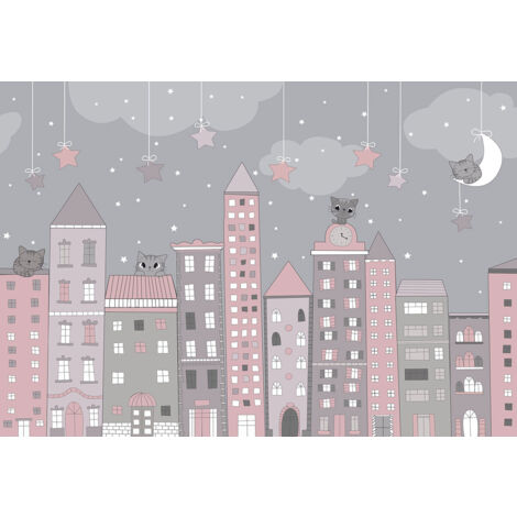 Papier peint panoramique Enfants - Ville - 195 cm x 134 cm (1/2)