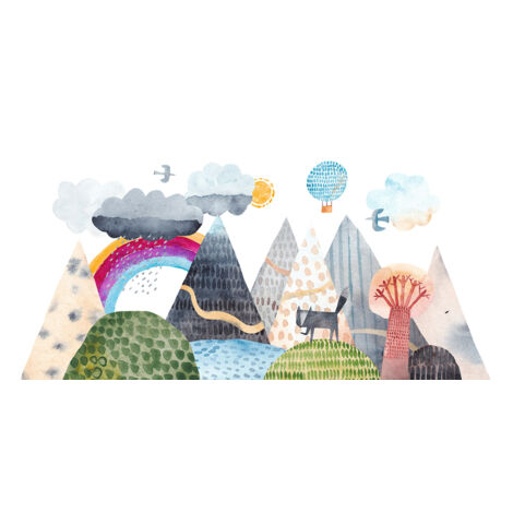 Papier peint panoramique Enfants - Montagnes - 130 cm x 65 cm (1/2)