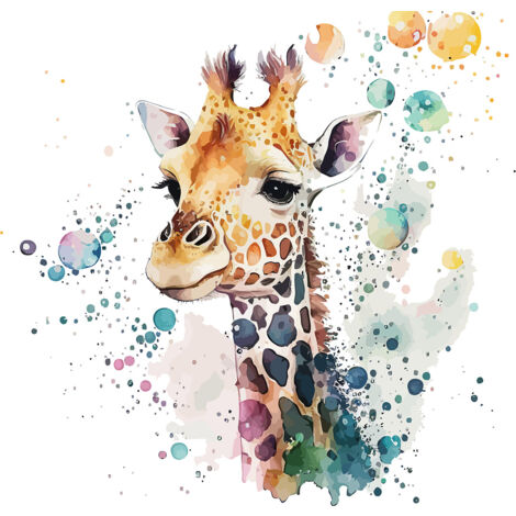 Papier peint panoramique Enfants - Girafe - 195 cm x 125 cm (1/2)