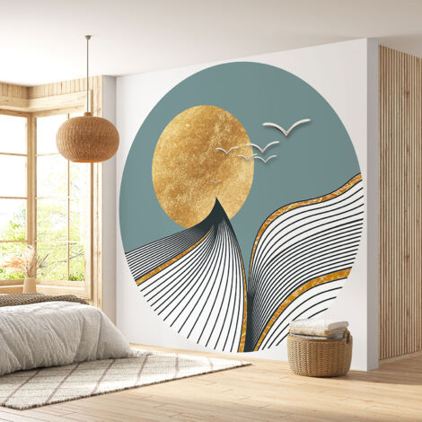Papier peint rond / cercle - Paysage design - Diamètre 40 cm (1/4)