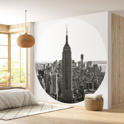 Papier peint rond / cercle - New York - Diamètre 260 cm en 4 Parties (1/4)