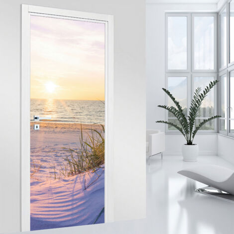 Stickers pour porte - Mer - 63 x 205 cm - Adhésif + Protection BRILLANTE (1/2)