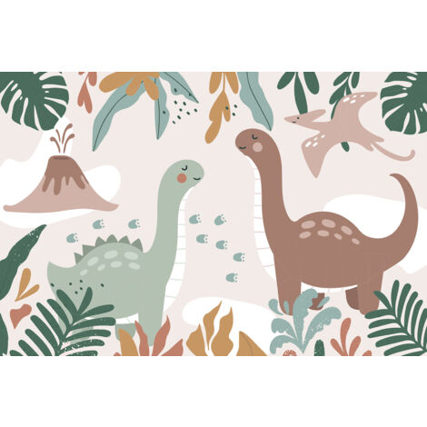 Papier peint panoramique Enfants - Dinosaures - 130 cm x 87 cm (1/2)