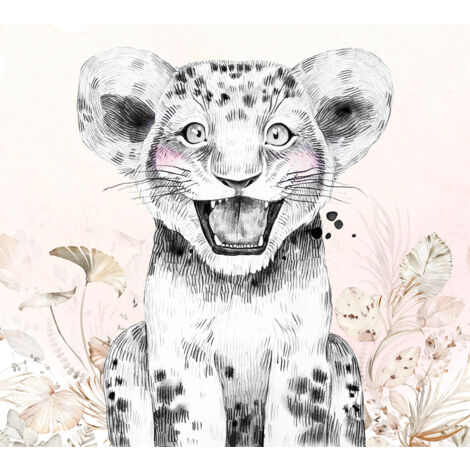 Papier peint panoramique Enfants - Lionceau - 130 cm x 117 cm (1/2)