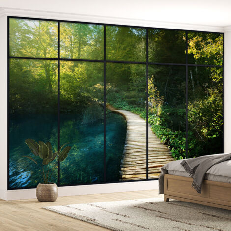 Papier peint panoramique Trompe l'oeil Verrière - Ponton - 130 cm x 82 cm (1/5)