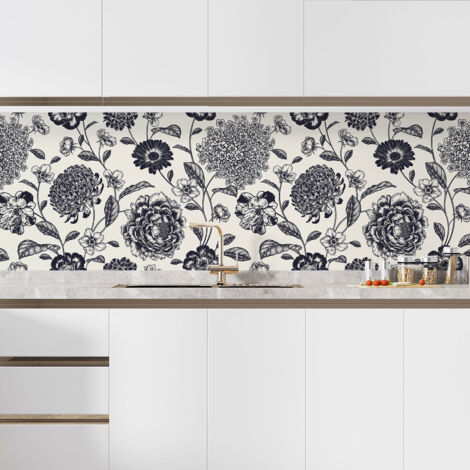 Crédence adhésive cuisine - Fleurs - 80x120 cm - Adhésif BRILLANT (1/5)